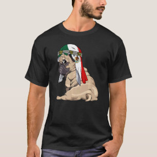 Camiseta Cachorro Pug Fofo Retro Orgulho Bandeira México