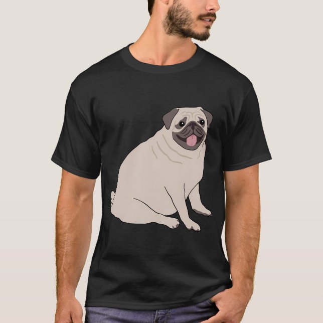 Camiseta Cachorro Pug Fofo Sentado (Frente)