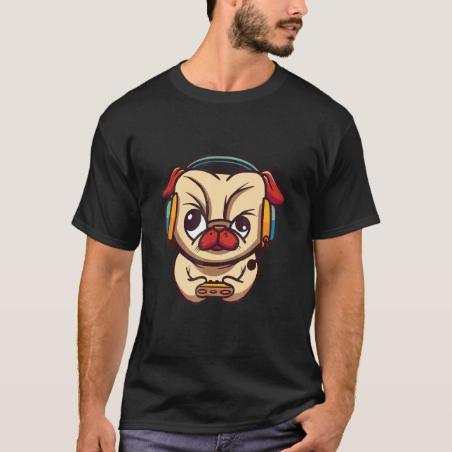 Camiseta Cachorro Pug Jogador   (Frente)