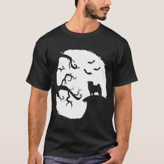 Camiseta Cachorro pug lua cheia