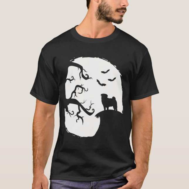 Camiseta Cachorro pug lua cheia (Frente)