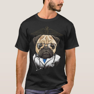 Camiseta Cachorro Pug Médico Veterinário 509