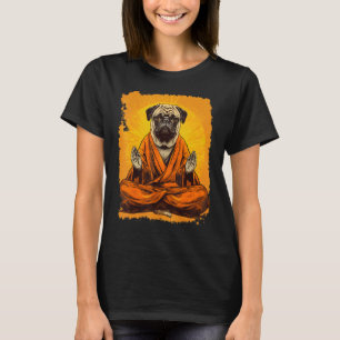 Camiseta Cachorro Pug Meditação Yoga