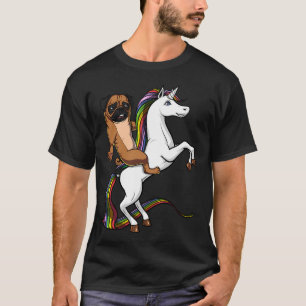 Camiseta Cachorro Pug Montando Unicórnio