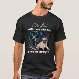 Camiseta Cachorro Pug O Senhor Estará Com Você Cristão