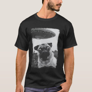 Camiseta Cachorro Pug OVNI Alien Extraterrestre Selfie