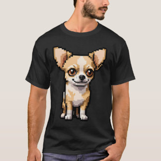 Camiseta Cachorro Pug Pixel de 8 Bits Fofo Jogador Retrô