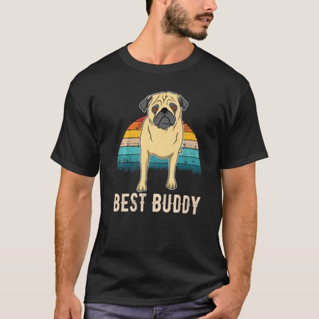 Camiseta Cachorro Pug Pôr do Sol  5 (Frente)