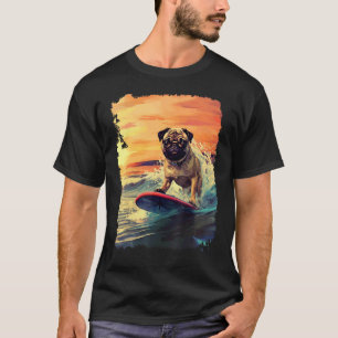 Camiseta Cachorro Pug Prancha de Remo
