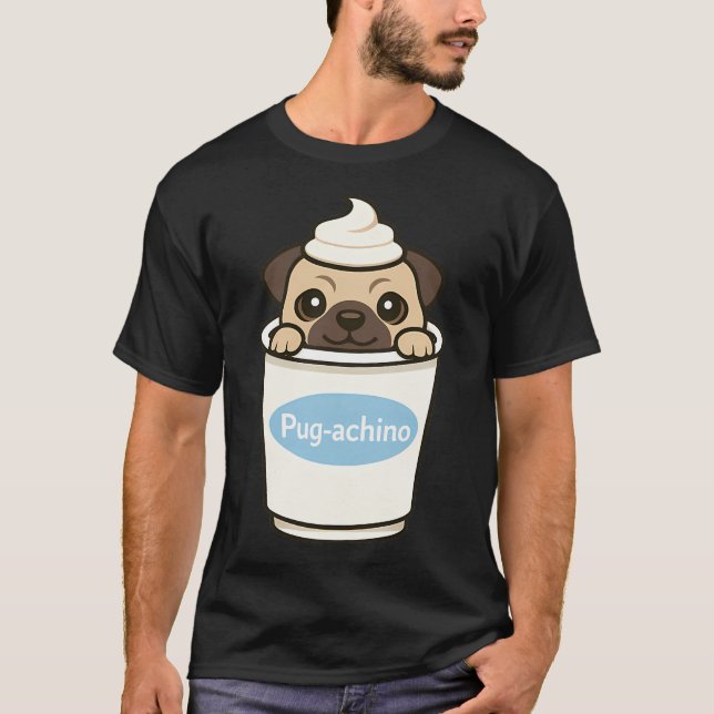 Camiseta Cachorro Pug Pug-achino (Frente)