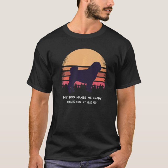 Camiseta Cachorro Pug Retro 8 (Frente)