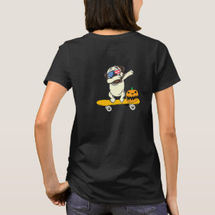 Camiseta Cachorro Pug Skate Patins Abóbora Cão Cachorrinho