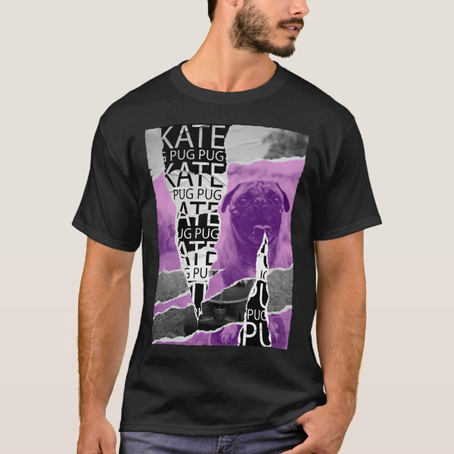Camiseta Cachorro Pug Skatista (Frente)