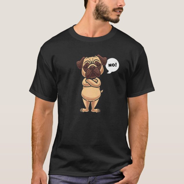 Camiseta Cachorro Pug Teimoso (Frente)