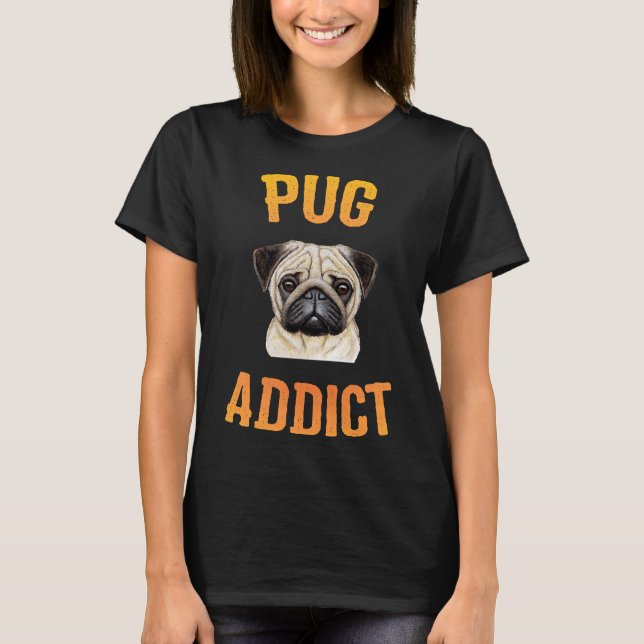 Camiseta Cachorro Pug - Viciado em Pug  Essencial  456 (Frente)