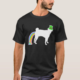Camiseta Cachorro Puggle Arco-íris do Dia de São Patrício