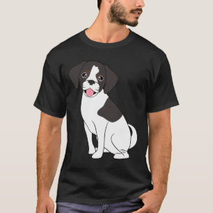 Camiseta Cachorro Puggle Preto E Branco Fofo