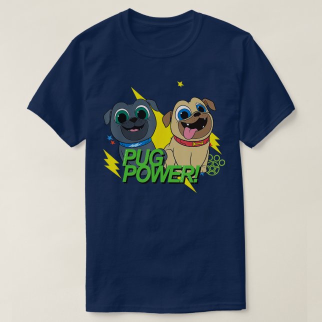 Camiseta Cachorro Pupido Pals Pug Power (Frente do Design)