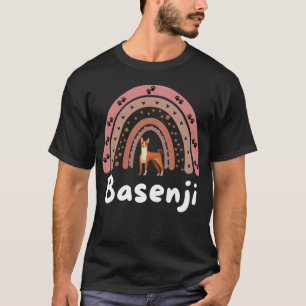 Camiseta Cachorro Pupilo Basenji Arco-íris Animal retrô