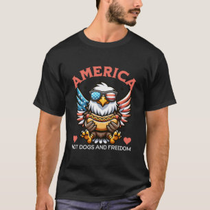 Camiseta Cachorro-quente americano e liberdade