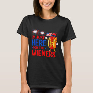 Camiseta Cachorro quente aqui para os wieners divertido qua