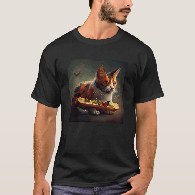 Camiseta Cachorro Quente Borboleta de Gato (Frente)