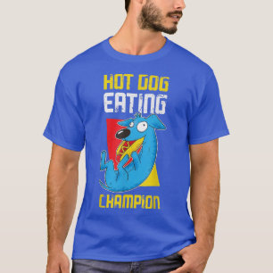 Camiseta Cachorro Quente Comendo Campeão Engraçado Cachorro
