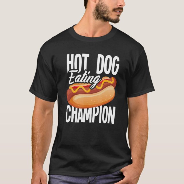 Camiseta Cachorro Quente Comendo Campeão Quente (Frente)