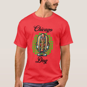 Camiseta Cachorro-quente de Chicago Retro Pop Art
