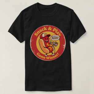 Camiseta Cachorro Quente de Desenho Animado Estilo Retrô co