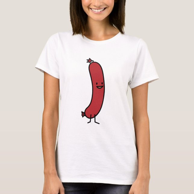 Camiseta Cachorro quente do wiener da carne do kielbasa da (Frente)