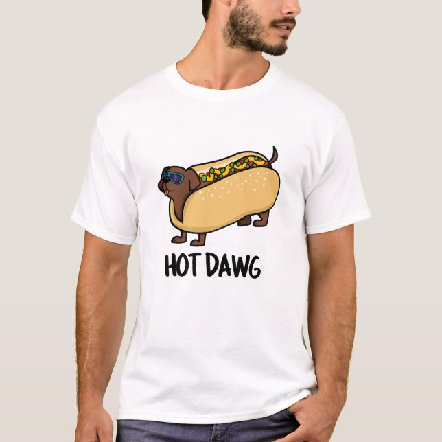 Camiseta Cachorro Quente Engraçado E Engraçado, Com Arma (Frente)