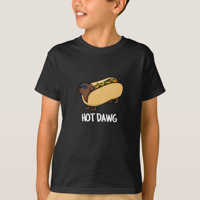 Camiseta Cachorro Quente Engraçado E Engraçado Quente Em Um (Frente)