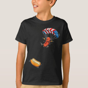 Camiseta Cachorro-Quente Engraçado Pulando na Salsicha de P