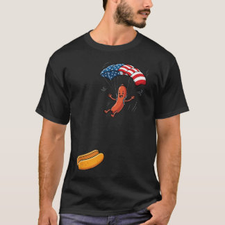 Camiseta Cachorro Quente Engraçado Pulando na Salsicha de P