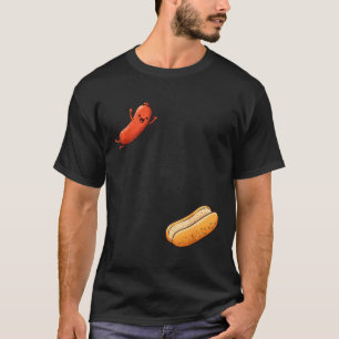 Camiseta Cachorro quente engraçado saltando para dentro do 