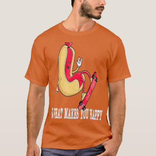 Camiseta Cachorro Quente Engraçado Skateboard Skateboarder