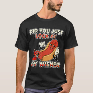 Camiseta Cachorro quente engraçado você olhou para o meu hu