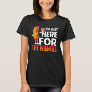 Camiseta Cachorro-Quente Estou Aqui Apenas Para a Salsicha 