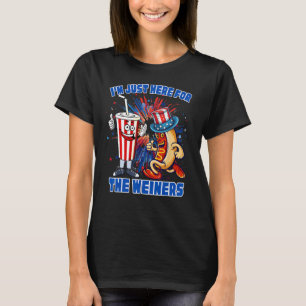 Camiseta Cachorro Quente Estou Aqui Apenas Para O Wiener 4