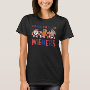 Camiseta Cachorro Quente Estou Aqui Apenas Para Os Cachorro
