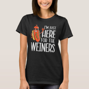 Camiseta Cachorro Quente Estou aqui apenas para os Wieners