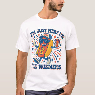 Camiseta Cachorro Quente Estou aqui apenas para os Wieners 