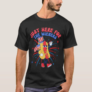 Camiseta Cachorro-Quente Estou Aqui Apenas Para Os Wieners 
