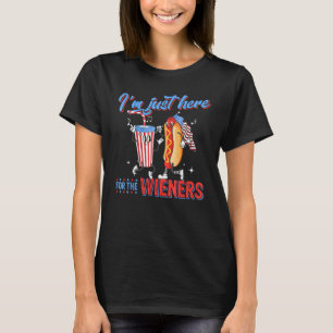 Camiseta Cachorro Quente Estou aqui apenas para os Wieners 