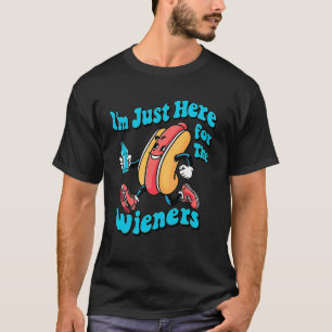 Camiseta Cachorro Quente Estou aqui só para os salsichas En