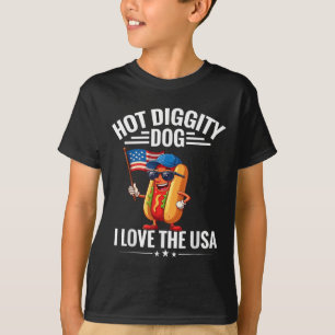 Camiseta Cachorro Quente Eu Amo A América Americana Bandeir
