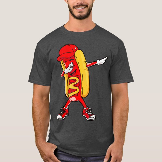Camiseta Cachorro Quente Fazendo Dança De Batido De Batido  (Frente)
