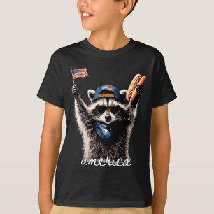 Camiseta Cachorro Quente Guaxinim Aamerica EUA 1776-2026 4