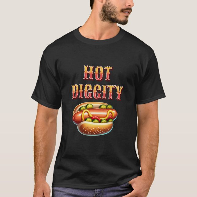Camiseta Cachorro Quente Hot Diggity | Retro  (Frente)